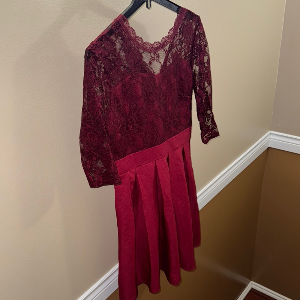Elegant Burgundy Dress